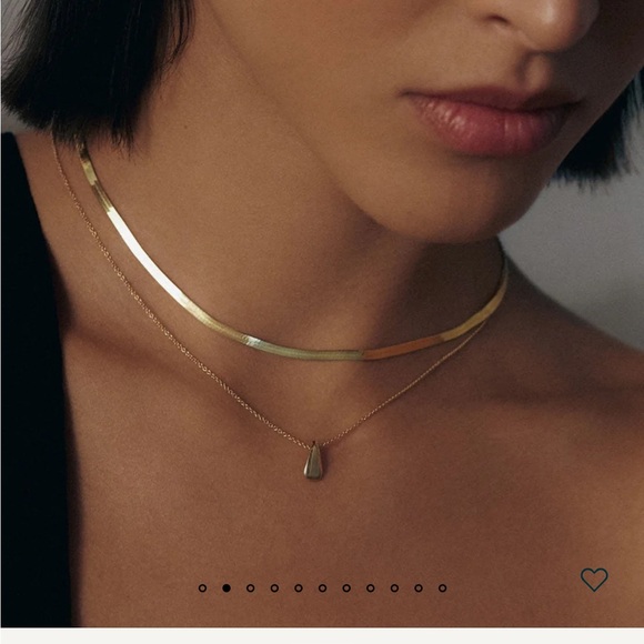 Kinn Carter Herringbone Chain Necklace 14k solid gold - Picture 1 of 6